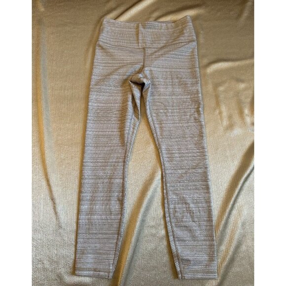 Athleta Jacquard Chaturanga Tight Leggings Small Light Tan White Textured - Picture 9 of 9